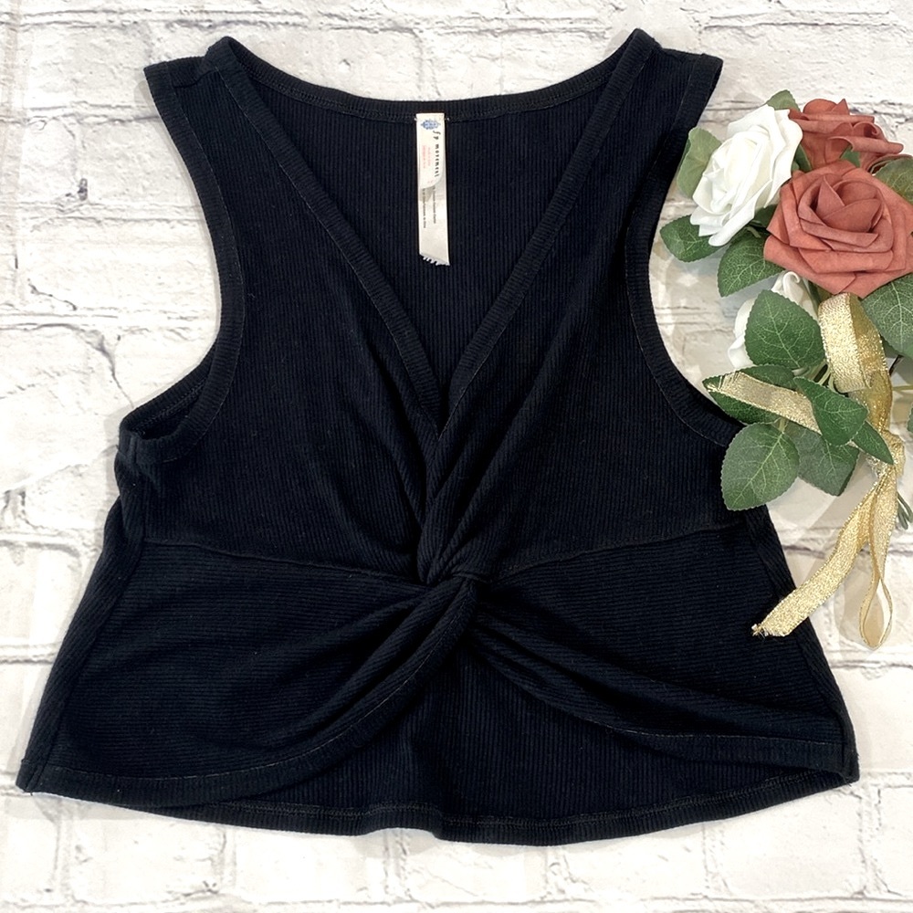 FP Movement by Free People Black Twist-Front Crop Top - Picture 2 of 14
